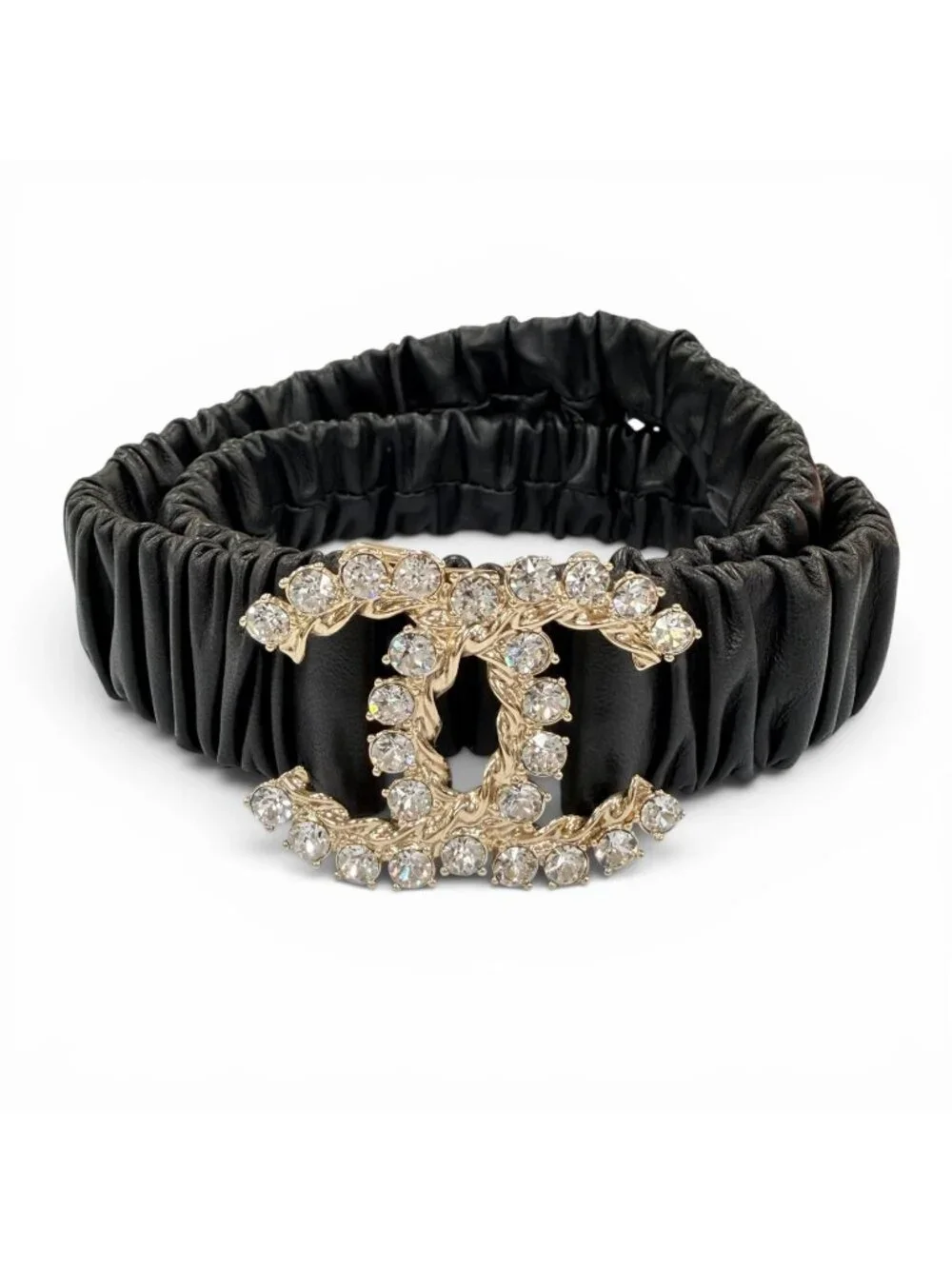 CHANEL | Accessories | Chanel 2c Cc Logo Rhinestone Leather  display picture 2